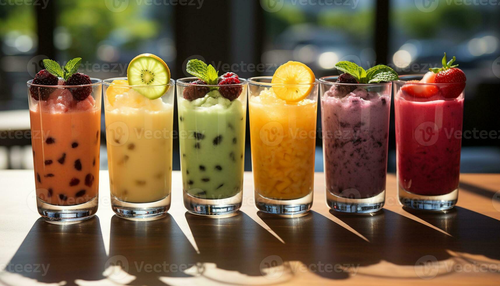Freshness and sweetness in a glass, a fruity summer refreshment generated by AI photo