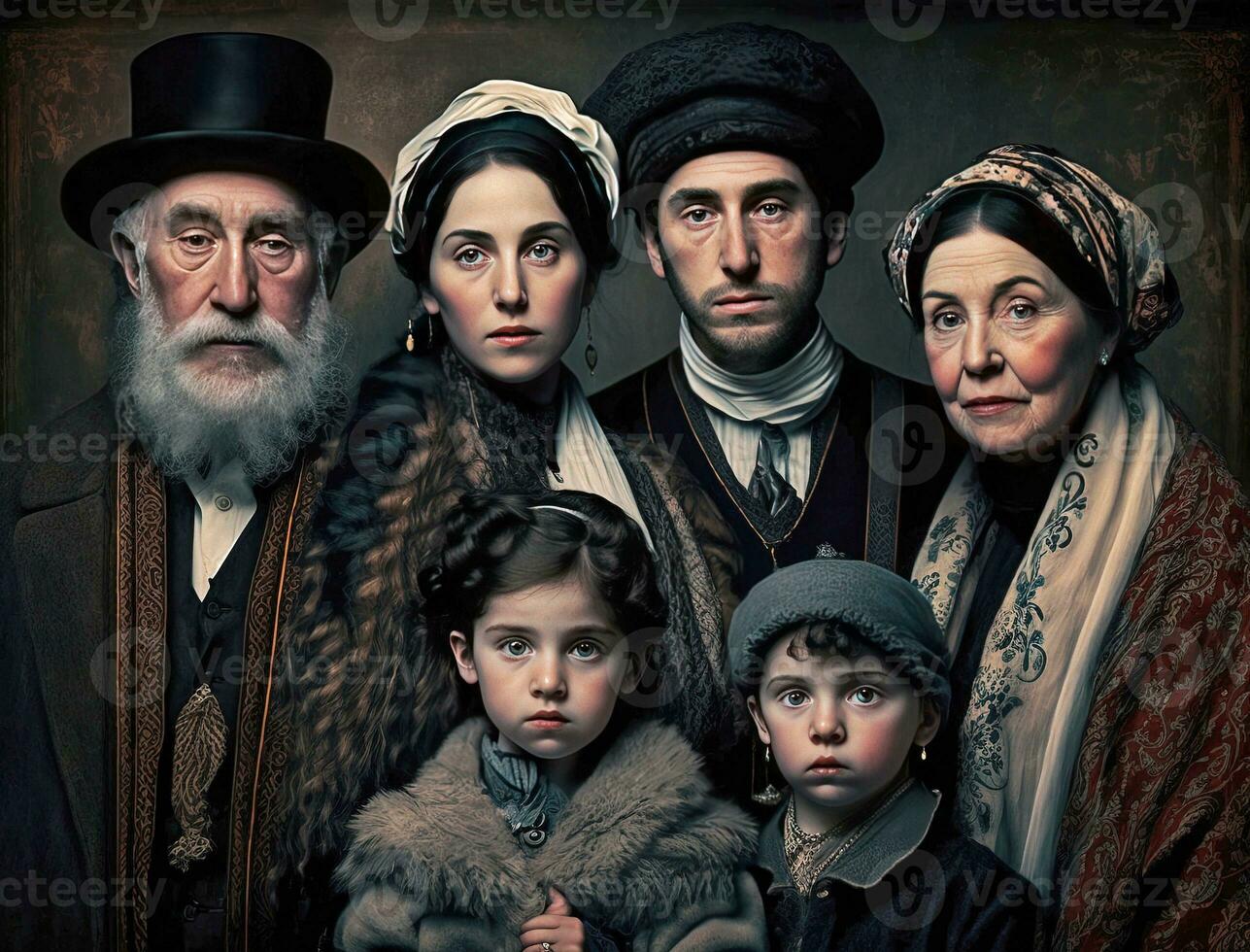 a hassidic Jewish family   generative AI photo