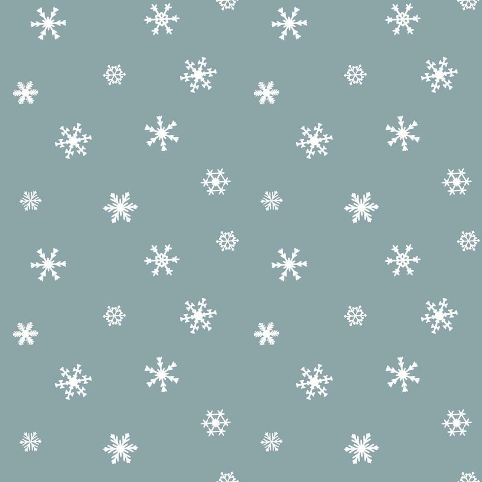 Seamless pattern, white snowflakes and stars on a blue background. Print, Christmas background, textile, vector
