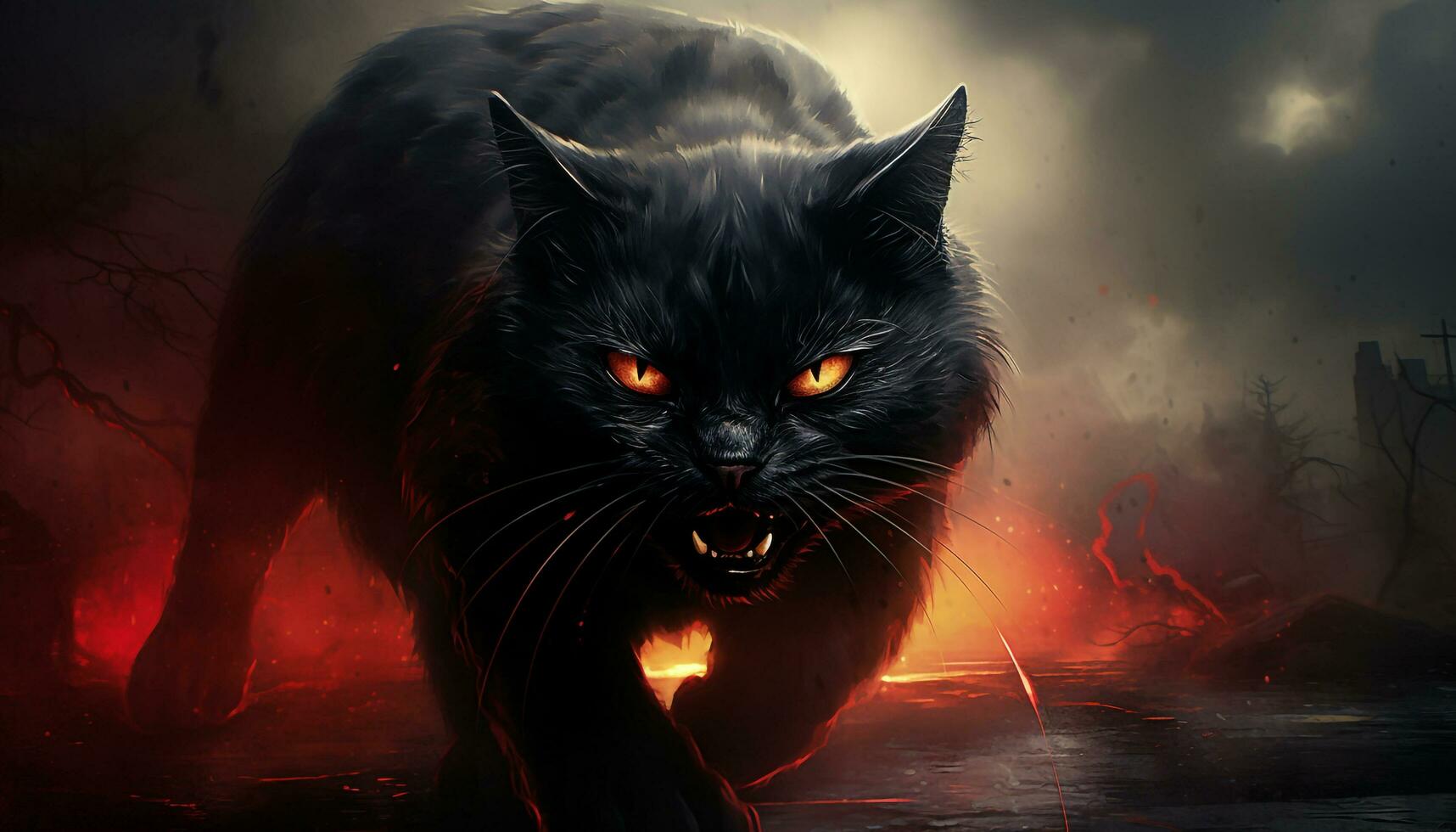 negro gato horrible foto