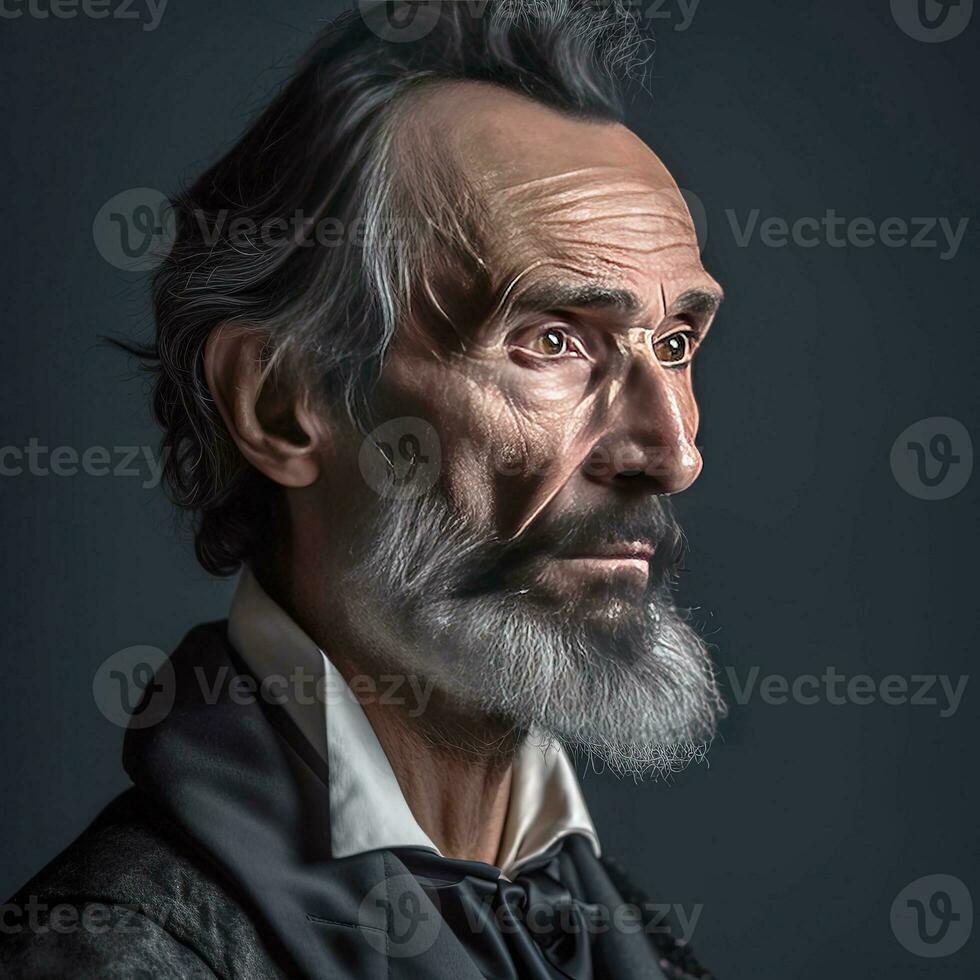 A portrait of Abraham Lincoln   generative AI photo