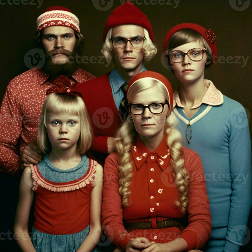 AI Generated Portrait Santa Claus and Family photo