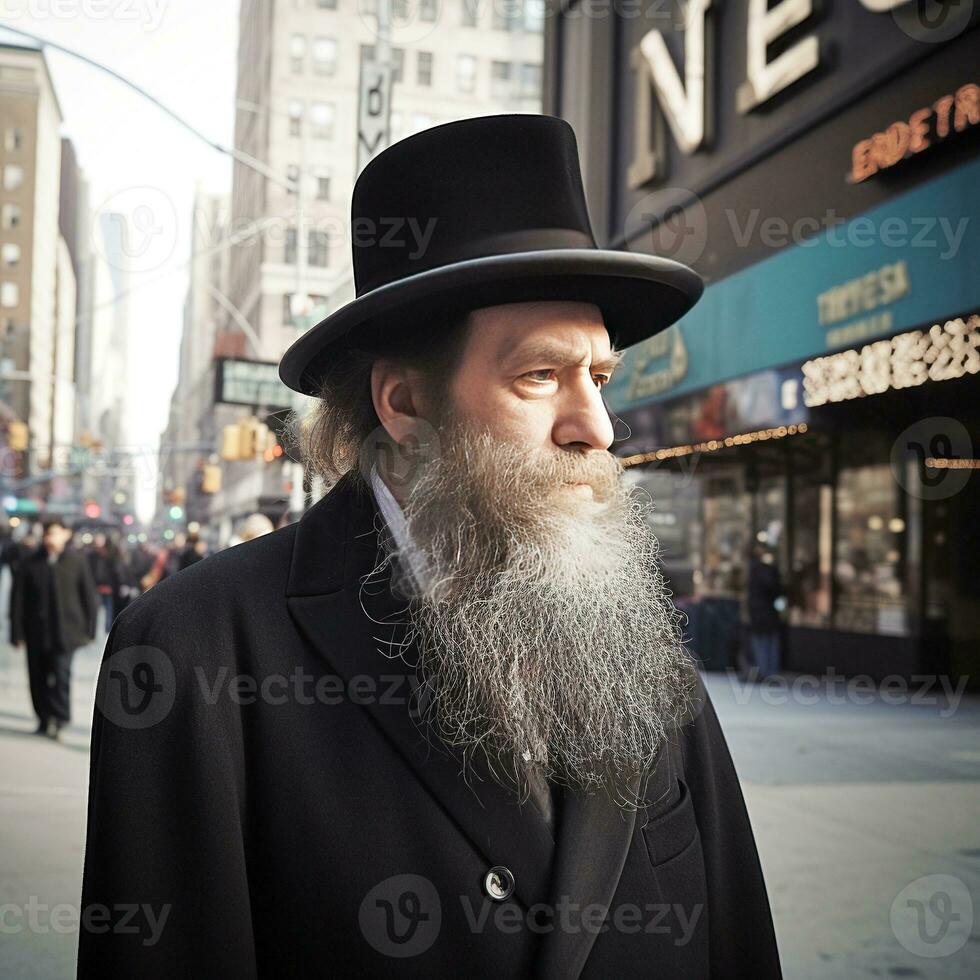 A Hasidic Jew in Amsterdam   generative AI photo