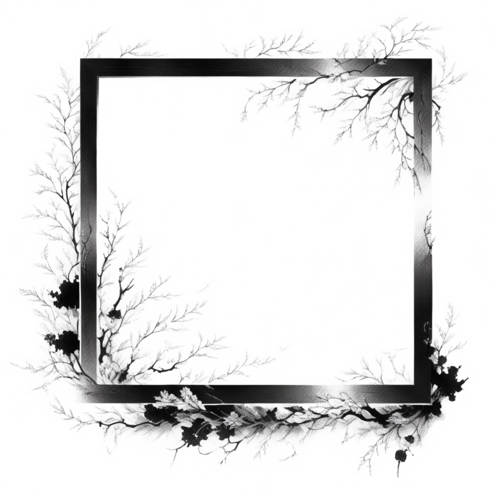 Japanese Style Link Art Border Frame Ai Generative png