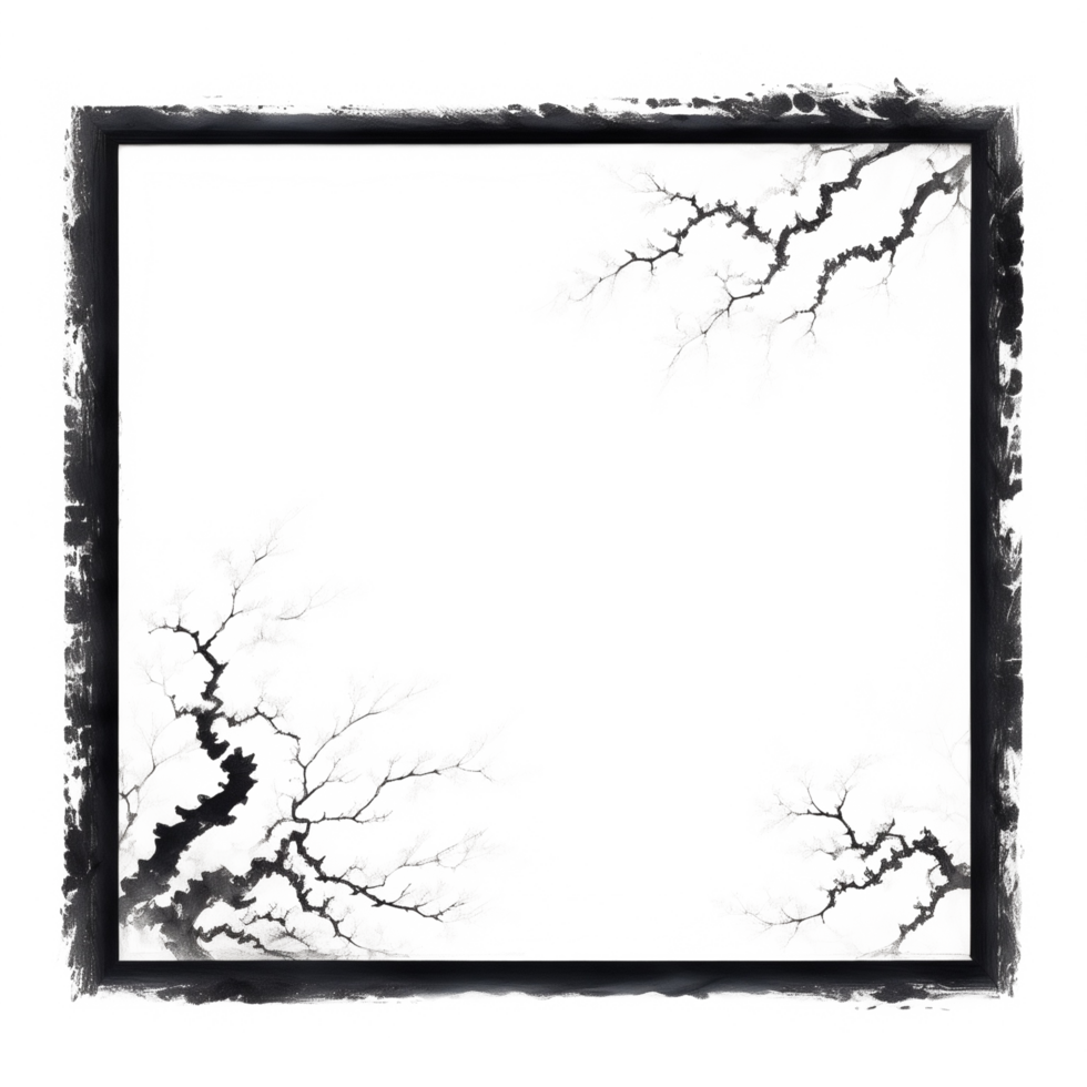 Japanese Style Link Art Border Frame Ai Generative png