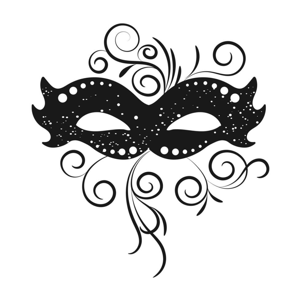 vistoso elegante mascarada carnaval mascarilla, mardi hierba, purim. ilustración, elegante diseño, vector
