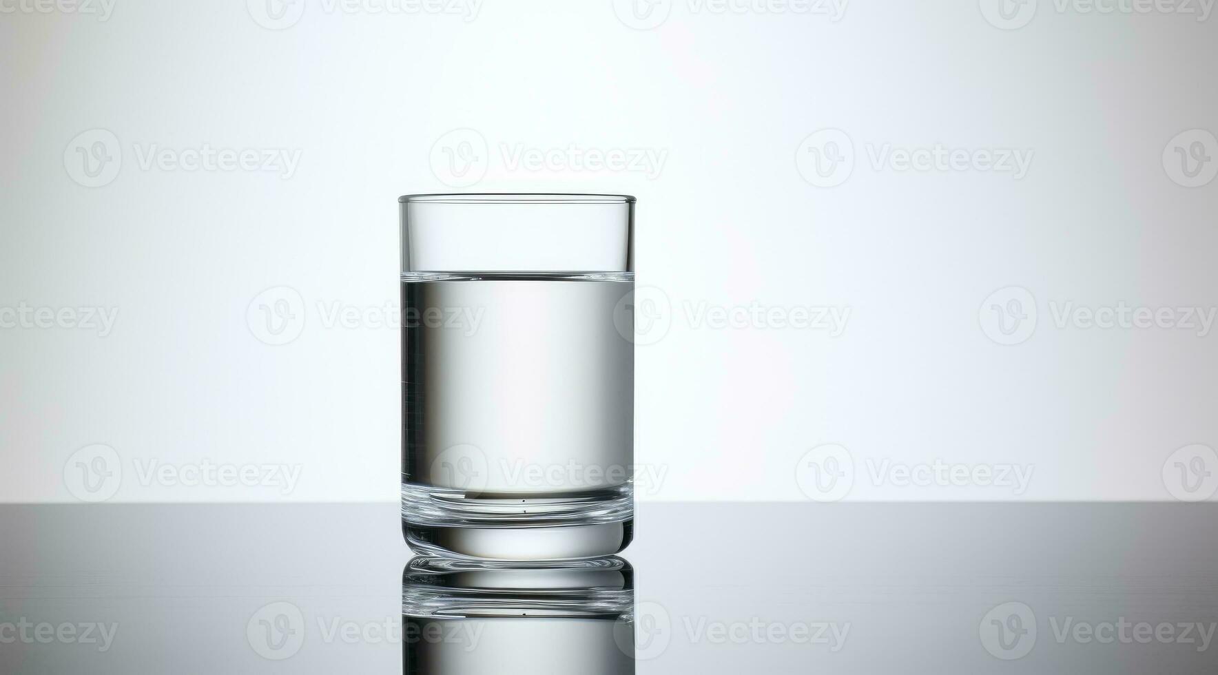 agua en claro vaso en de madera mesa. generativo ai foto