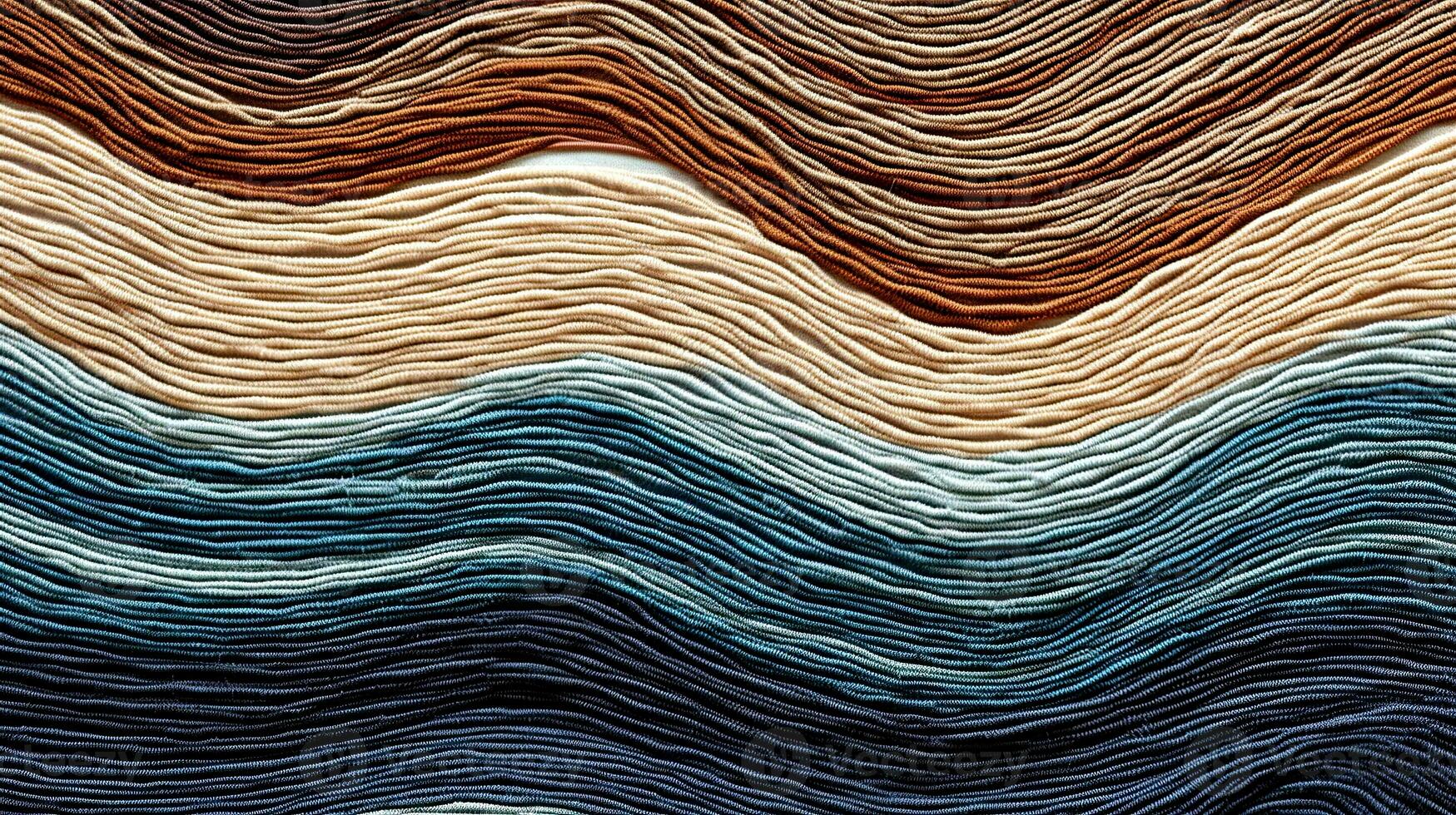 Abstract wavy background made of multi-colored threads. AI Generated photo