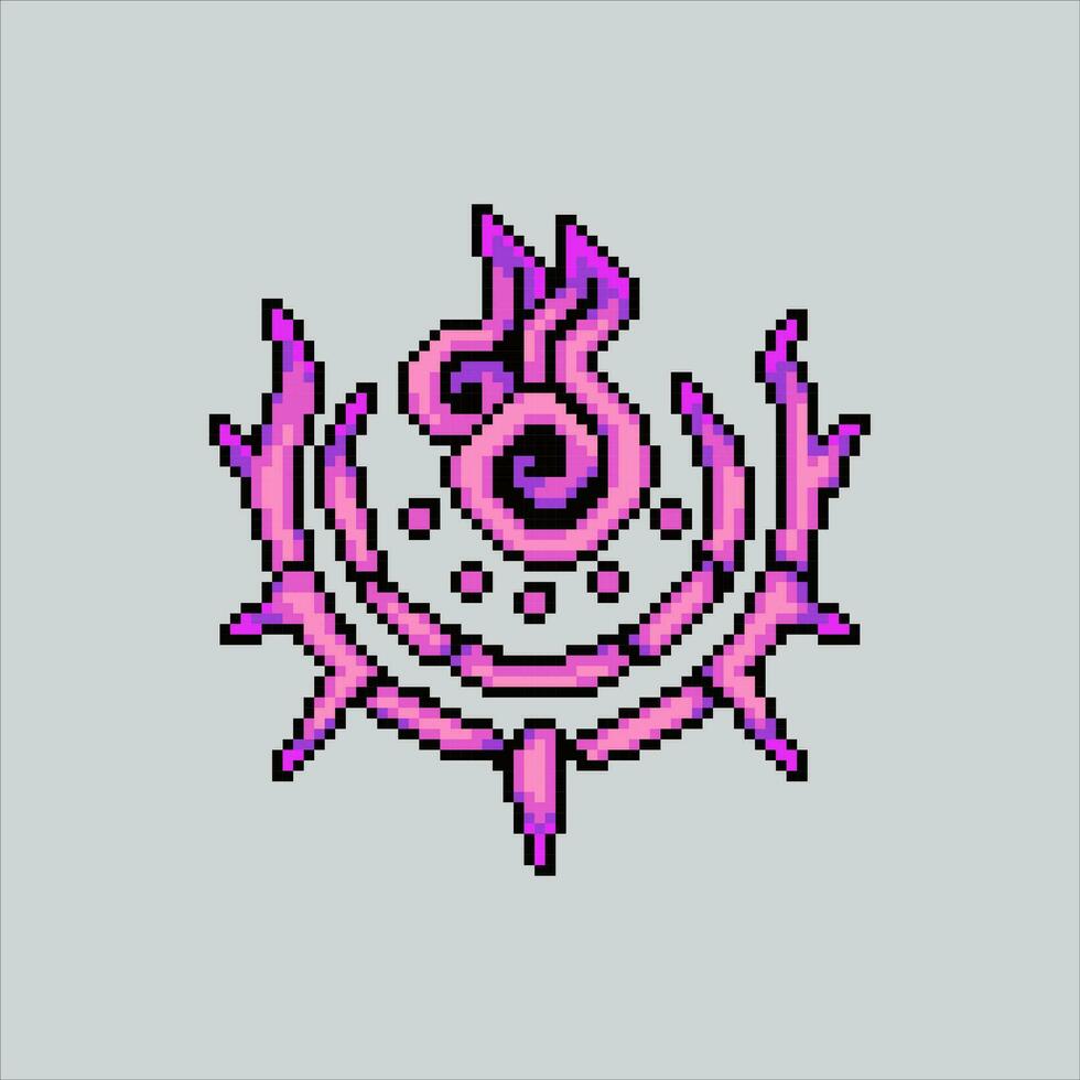 Pixel art illustration magic spell. Pixelated Magic spell. Magical witch wizard spell portal icon pixelated for the pixel art game and icon for website and video game. old school retro. vector