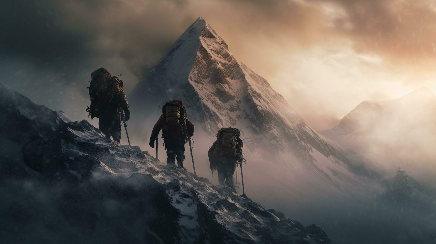 Mountain climber illustration background photo