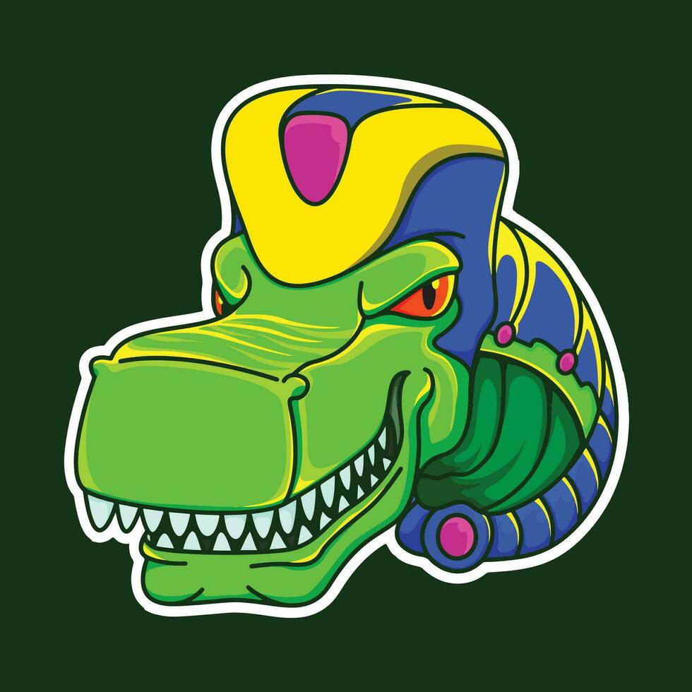 Mascot Logo Sticker Dino T-rex Art Illustration vector