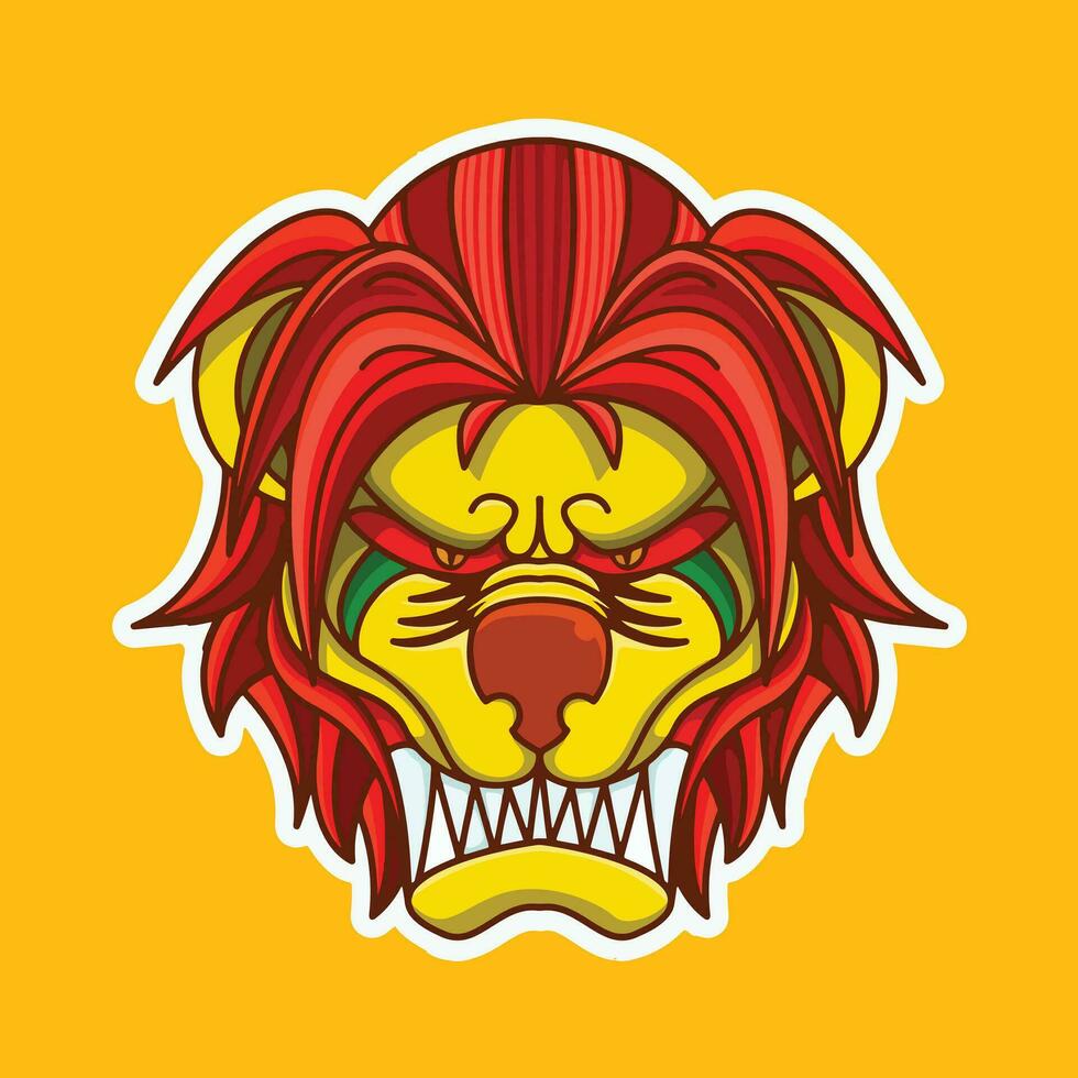 Mascot Logo Sticker Tiger Art Illustration vector