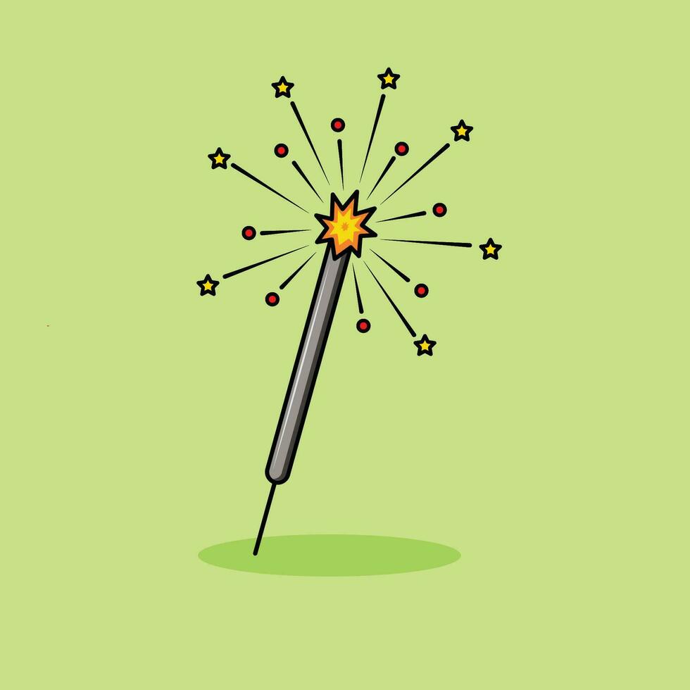 fire crackers sparklers vector