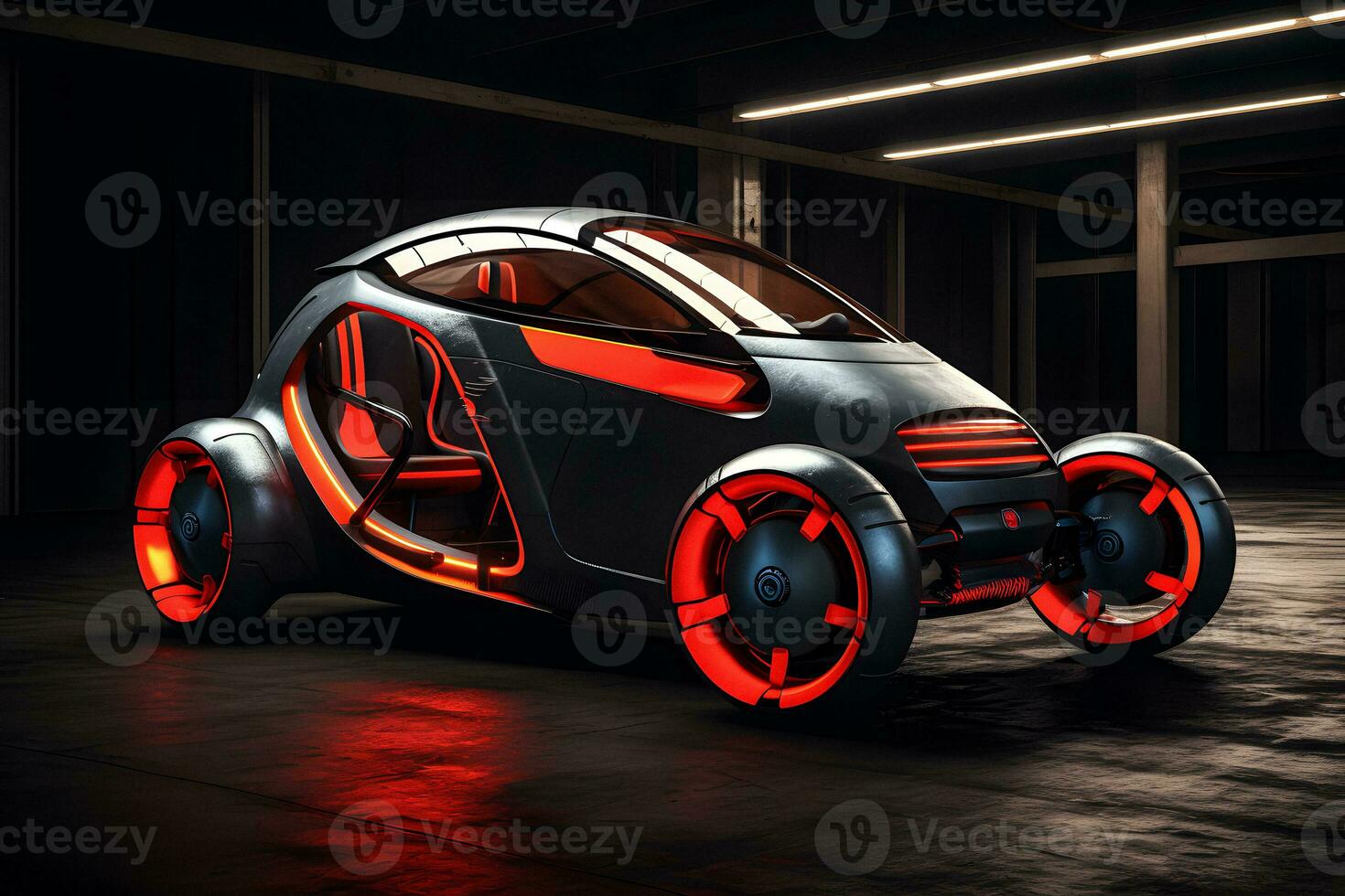 Futuristic Electric Car The Intersection of Design and AI photo
