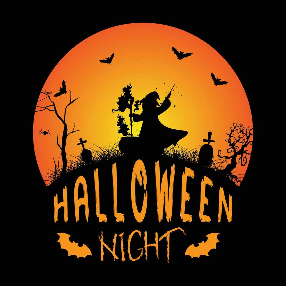 Halloween night tshirt design.eps vector