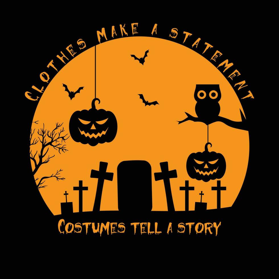 clothes make a statement Costumes tell a story halloween.eps vector