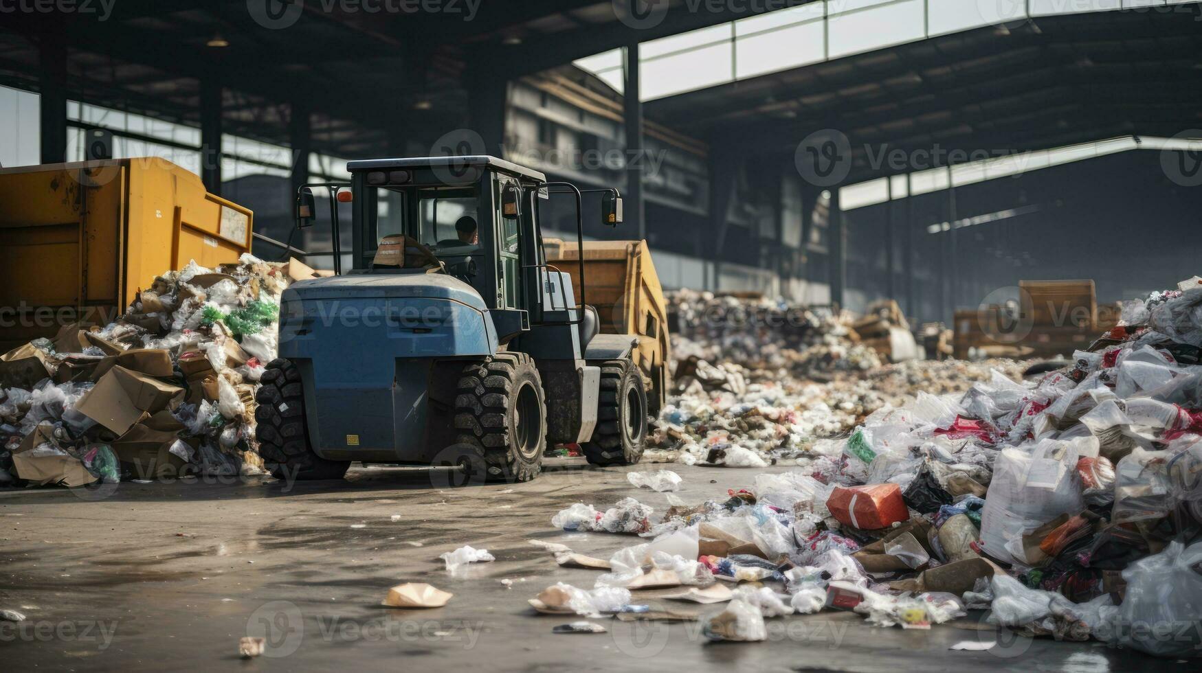 The Comprehensive Efforts of a Busy Landfill and Recycling Centre. Generative AI photo
