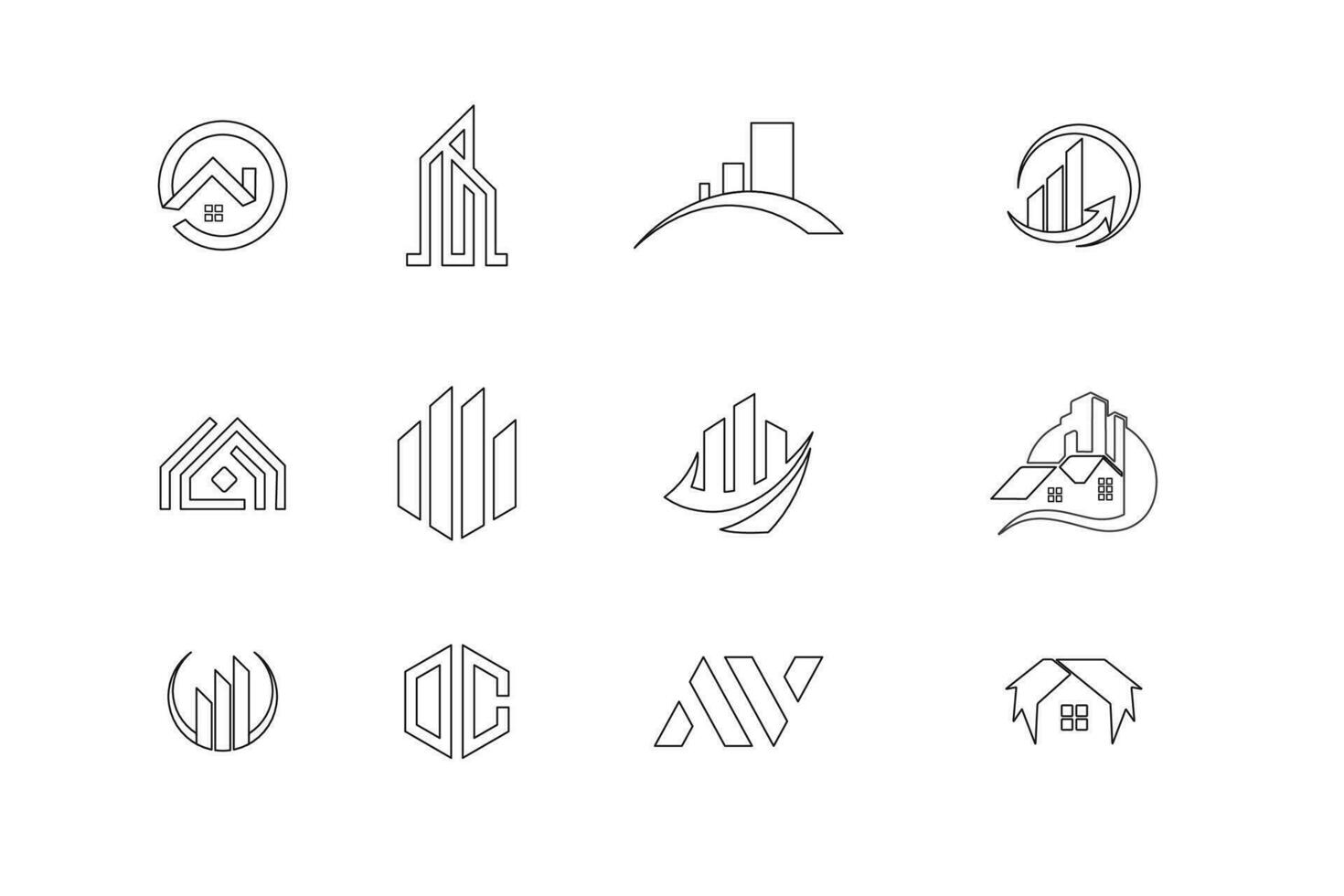 nuevo real inmuebles logos icono vector