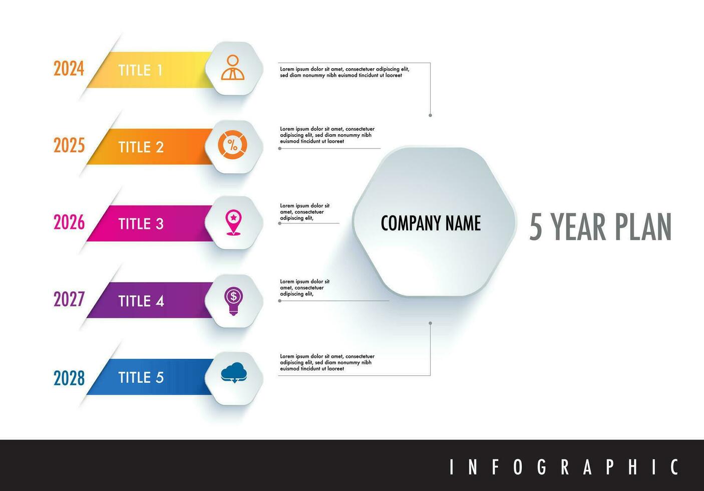 5 year plan milestone template for presentation to help you easily identify which stage of project vector