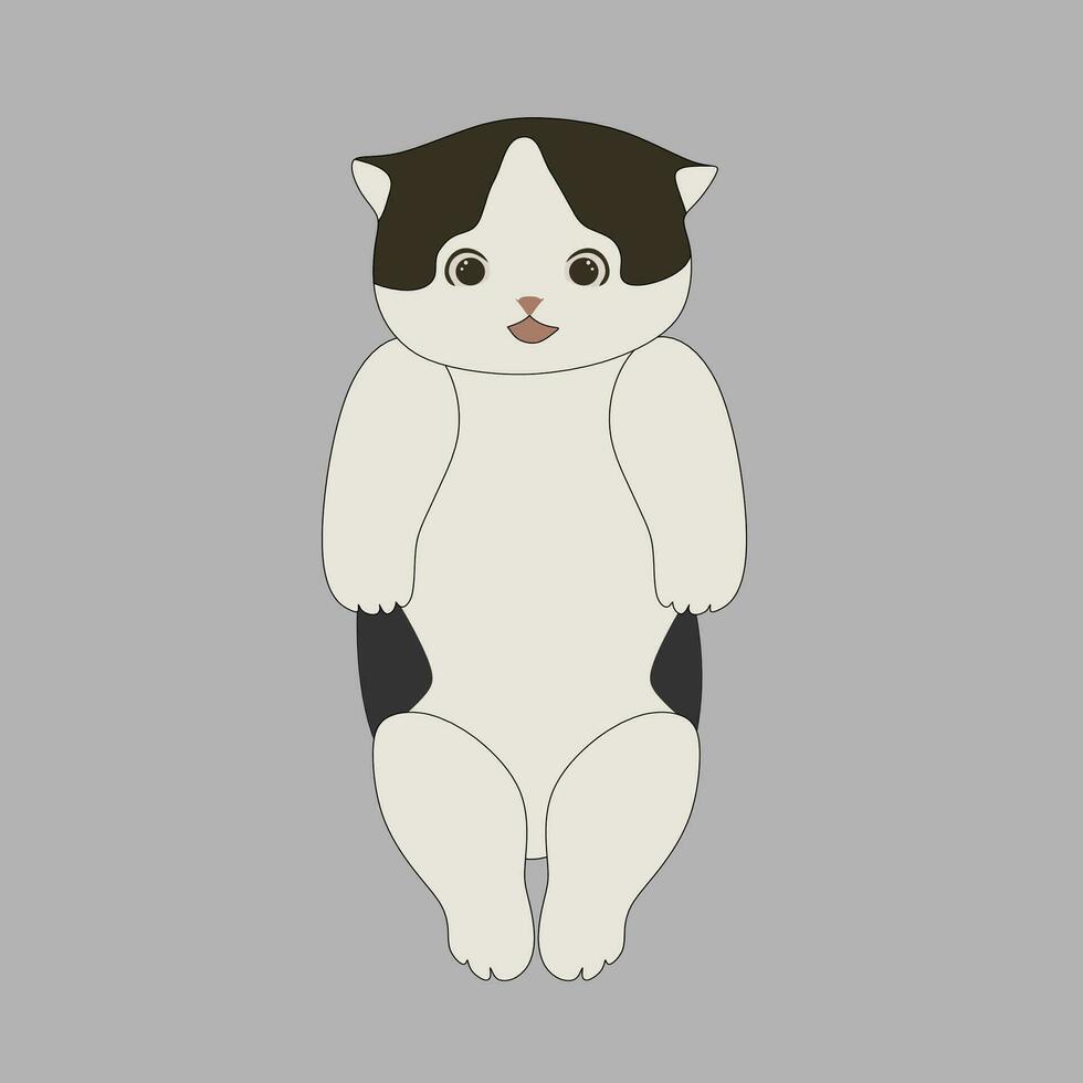 adorable en pie linda gato dibujos animados vector ilustración