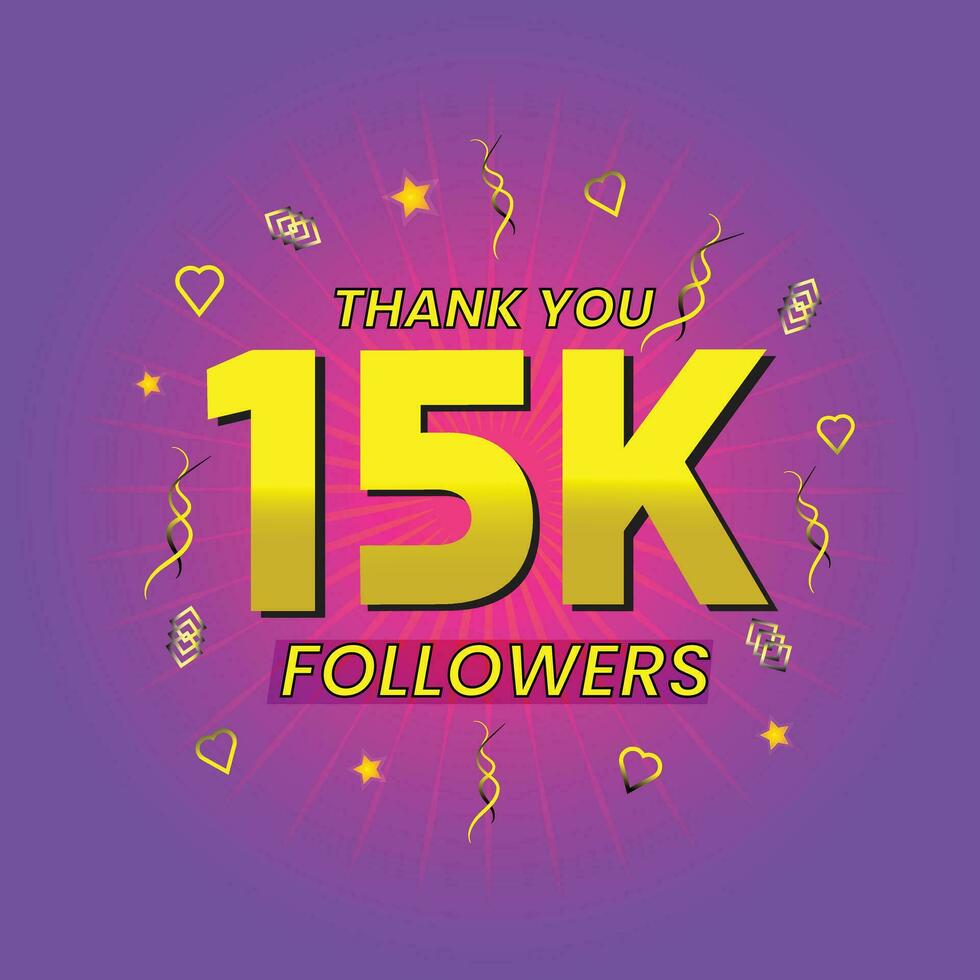 15k social media network followers and connections vector