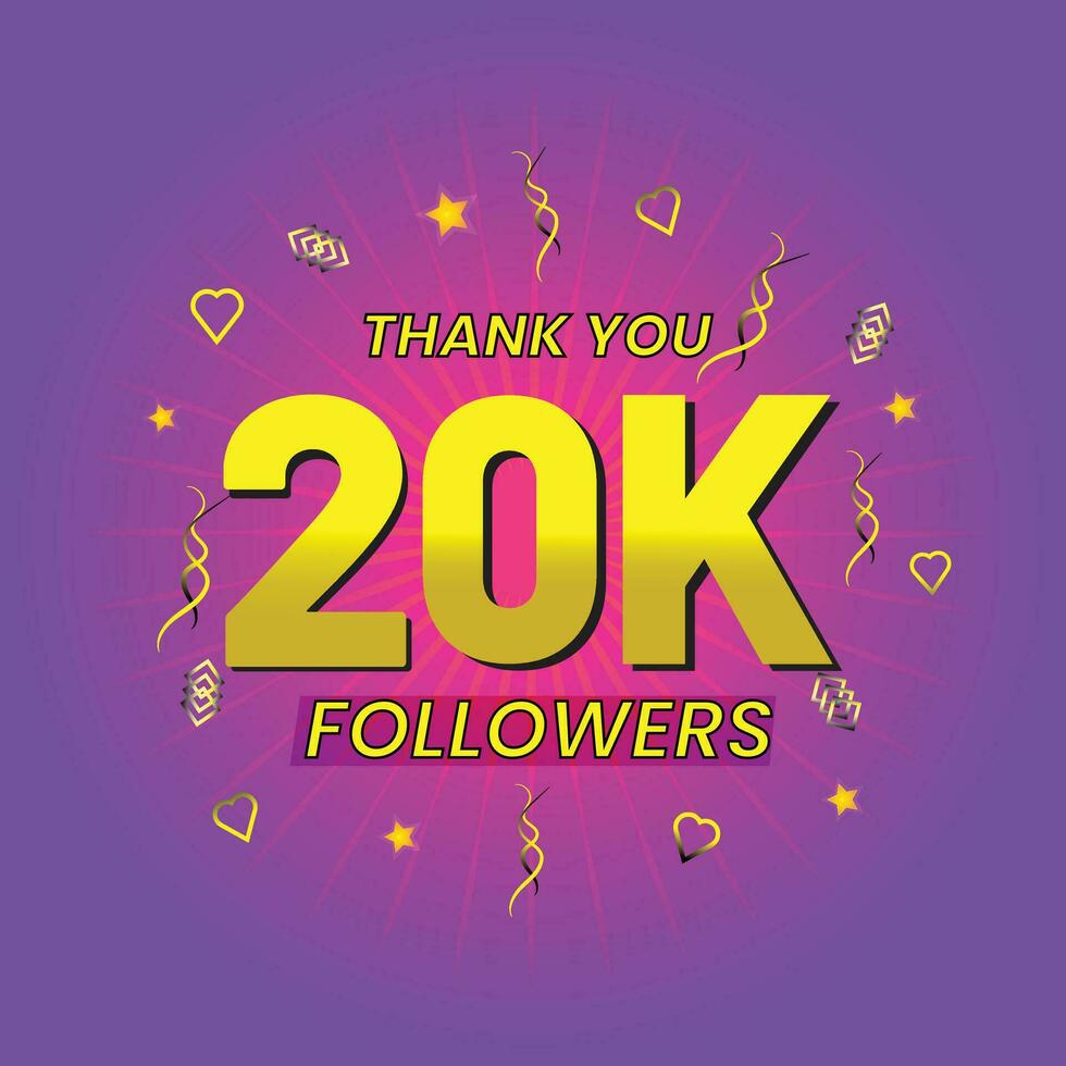 20k social media network followers and connections vector