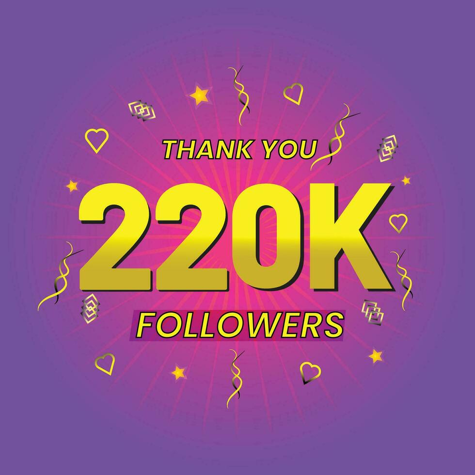 220k social media network followers and connections vector