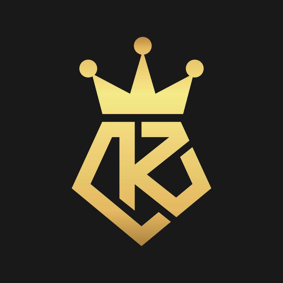 Luxury Letter K with Crown logo vector