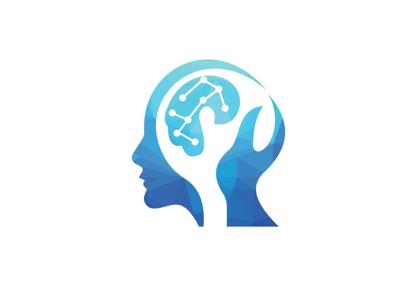 Creative human brain abstract vector logo design template.
