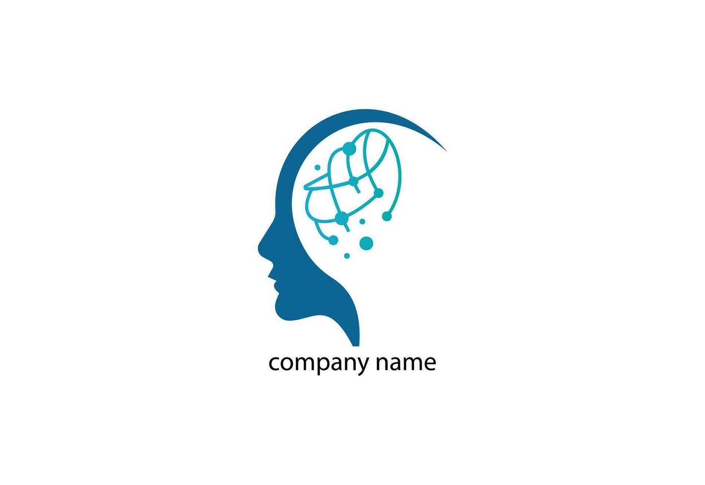 humano cabeza cerebro silueta Delgado logo o icono diseño modelo vector