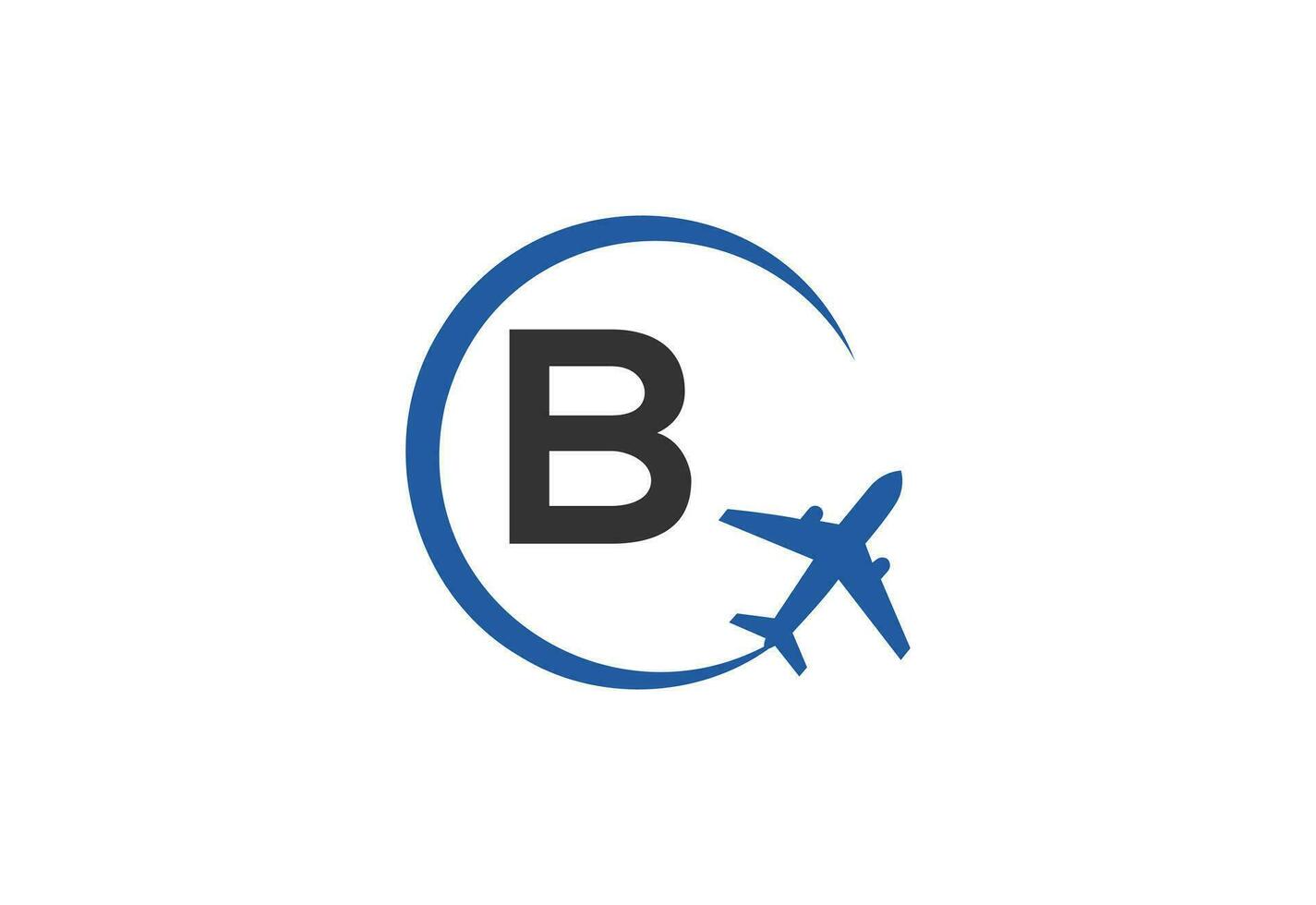 Letter B Air Travel Logo Design Template vector