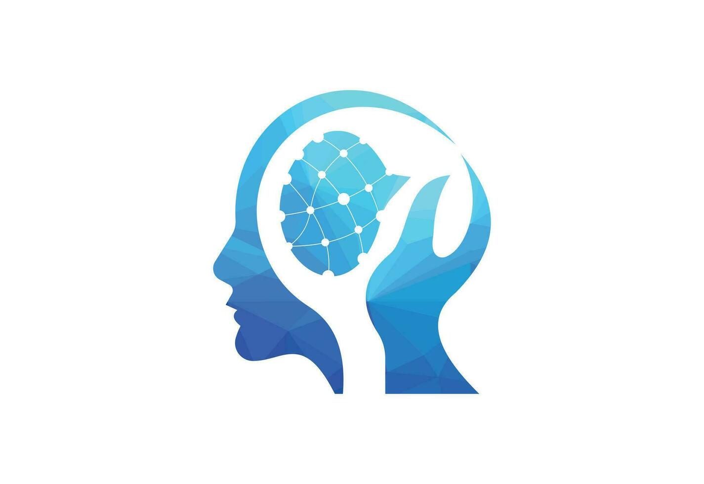 Creative human brain abstract vector logo design template.