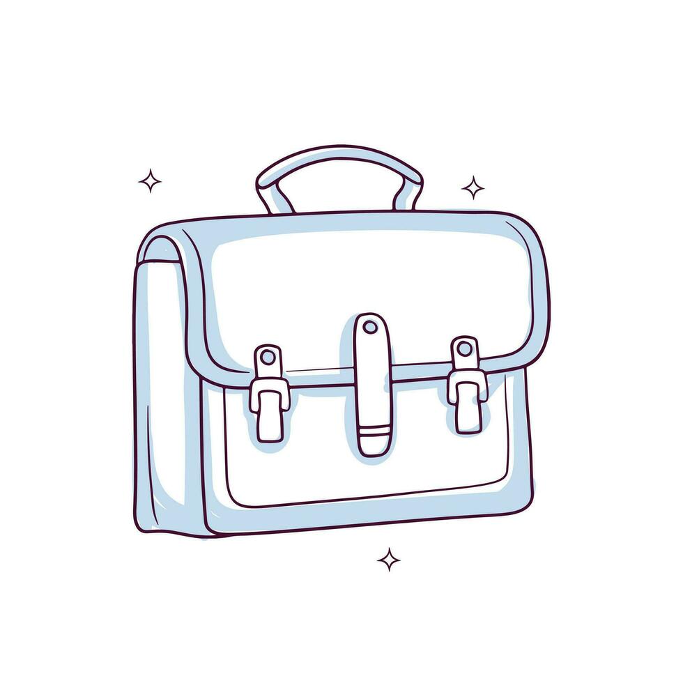 Hand drawn briefcase. Doodle Sketch Vector Illustration