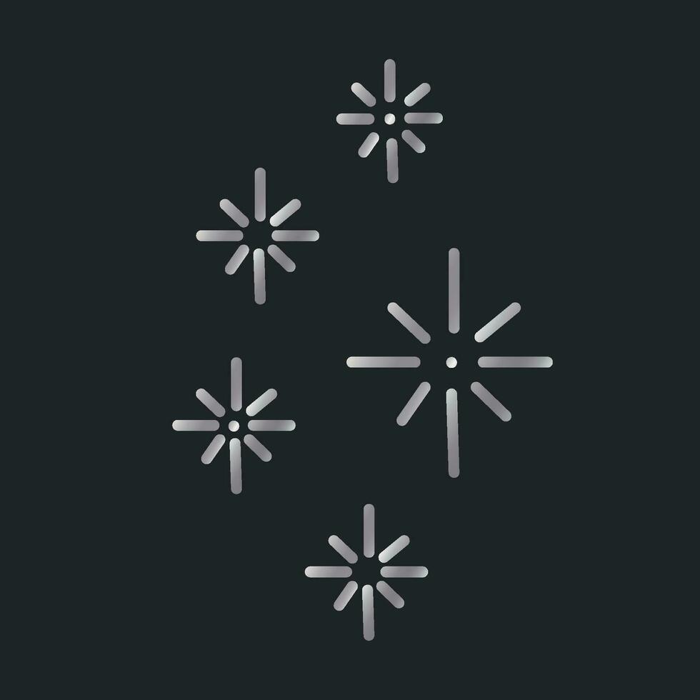 conjunto de 4 4 degradado plata estrellas aislado en un oscuro antecedentes. Clásico decorativo elementos, metálico decoración. vector