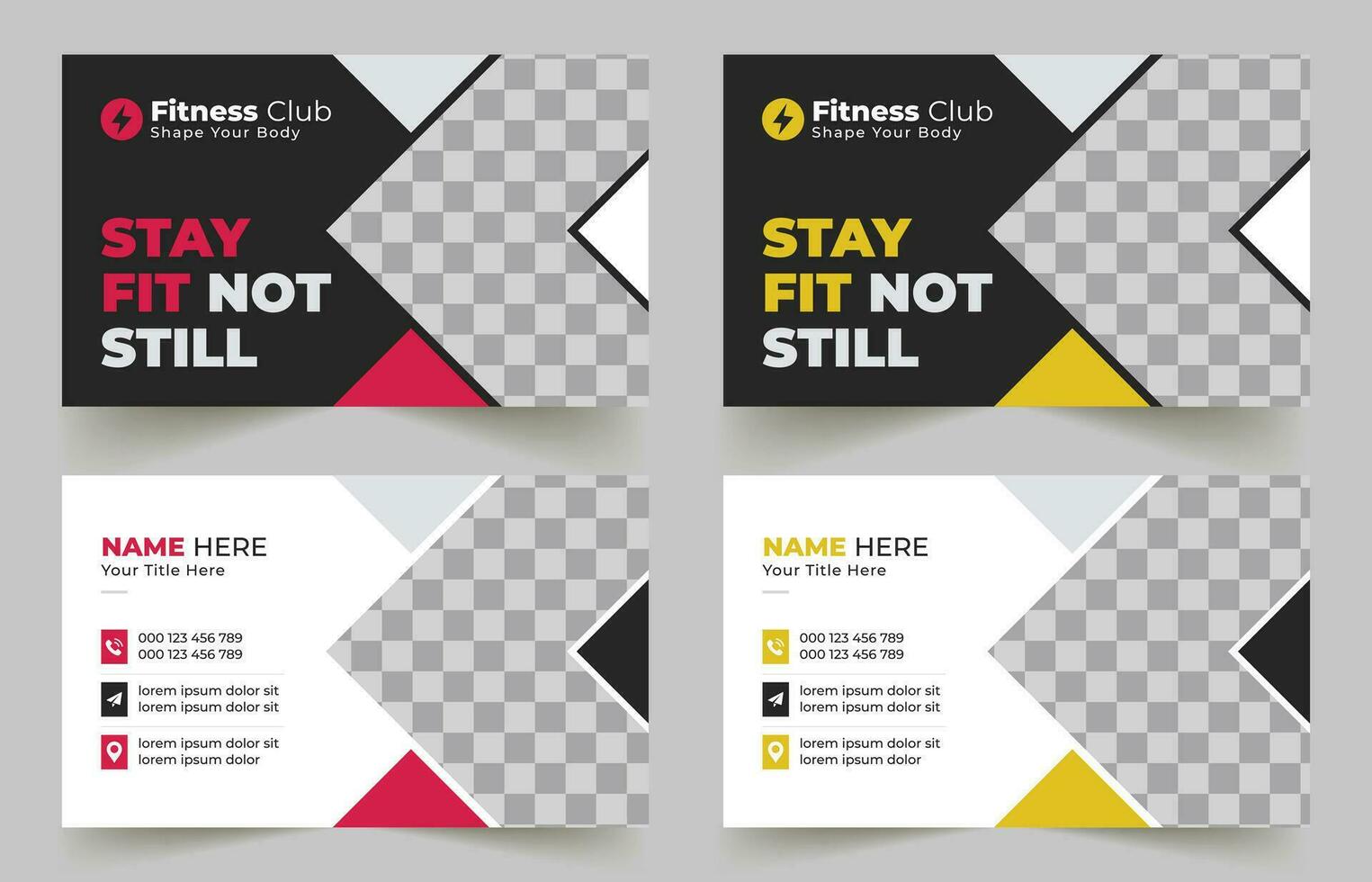 Gym business card design template, corporate business card template, Clean professional Gym business card vector