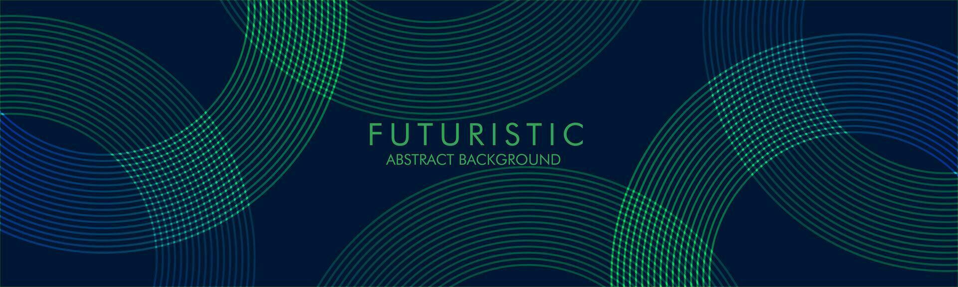 abstract futuristic modern dark green blue with shiny geometric green and blue circle lines. Futuristic technology theme design. for poster, cover, banner, brochure, website, flyer vector