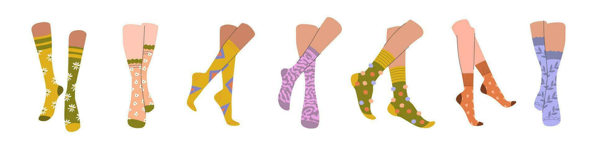 Legs and trendy socks. vector