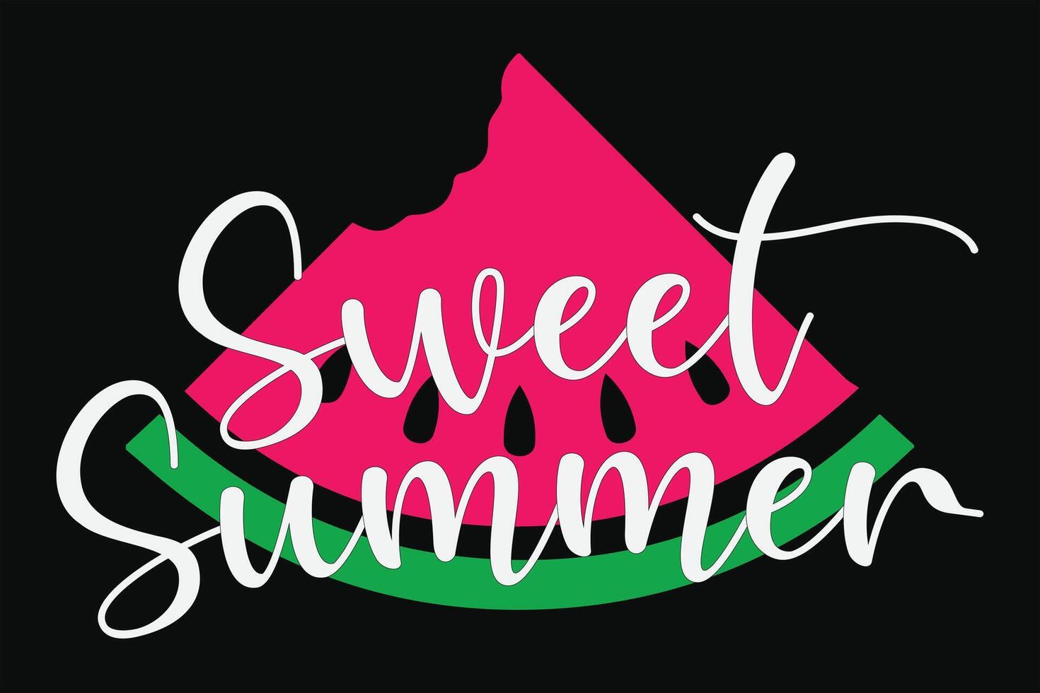 Sweet Summer Watermelon T-Shirt Design vector