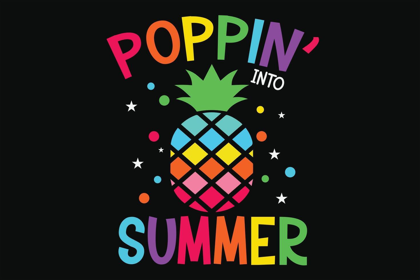 Poppin into Summer T-Shirt Design vector