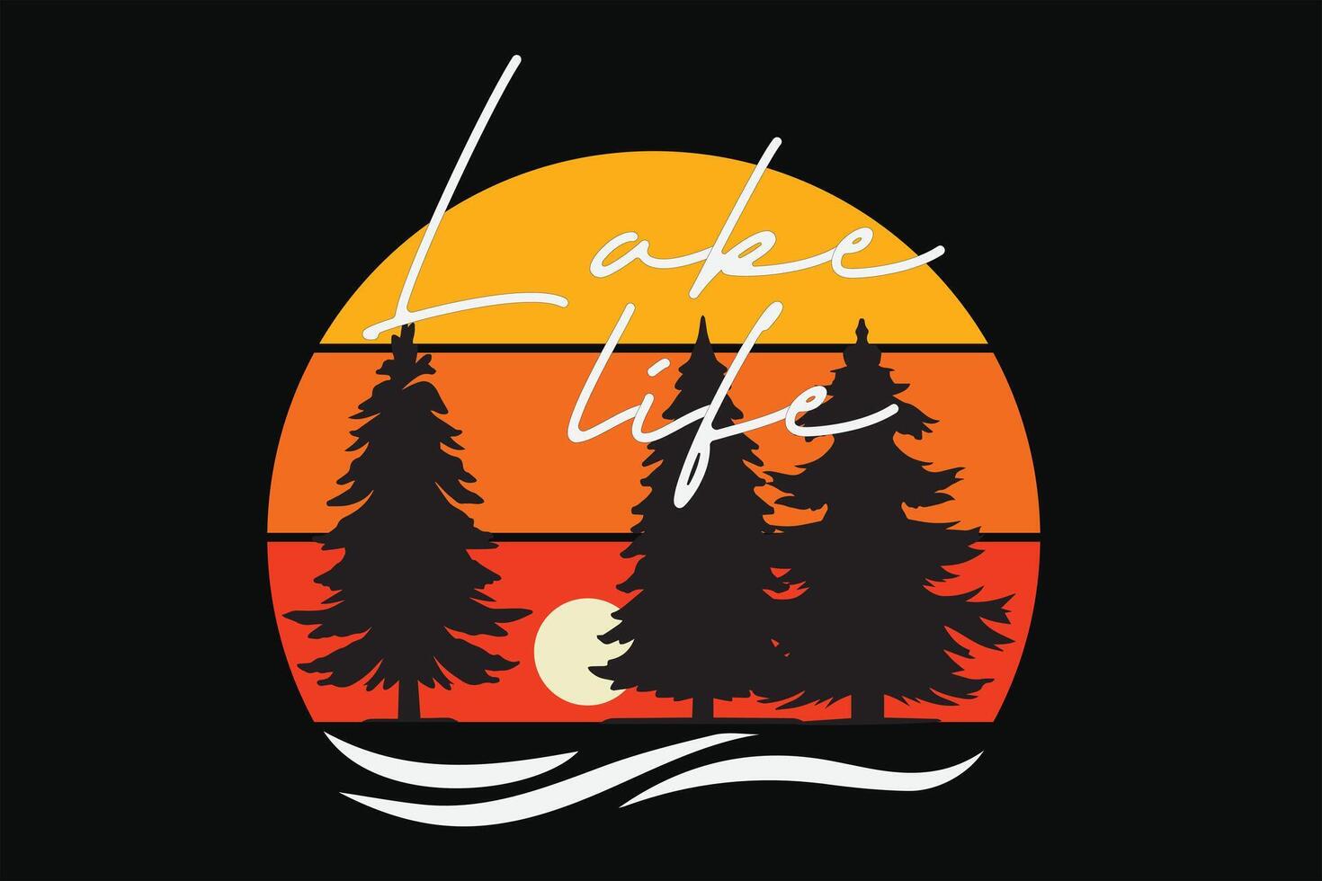 Lake Life T-Shirt Design vector