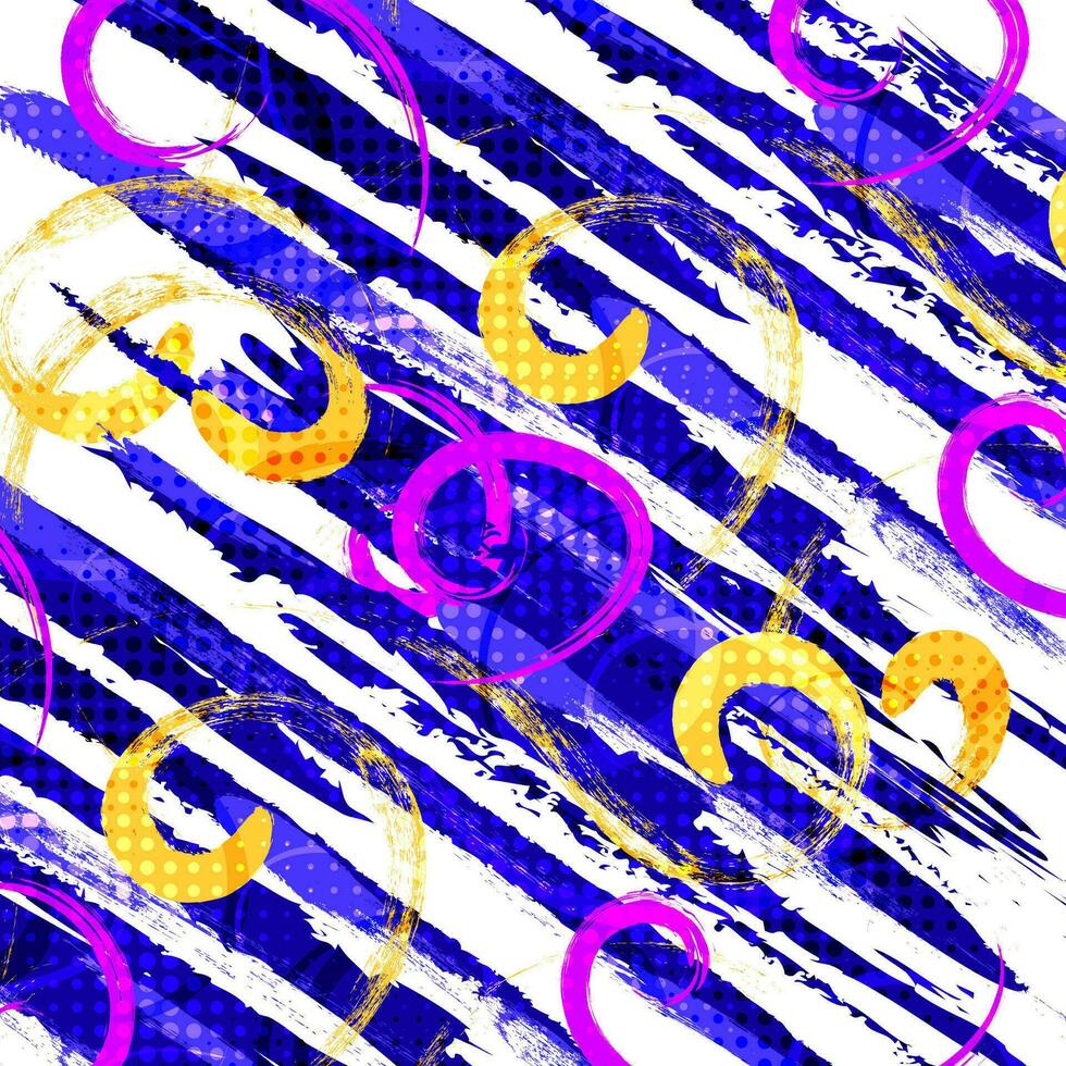 Abstract and Colorful Brush Background with Halftone Effect. Grunge Background. Brush Stroke Illustration for Banner, Poster, or Sports Background. Scratch and Texture Elements For Design vector