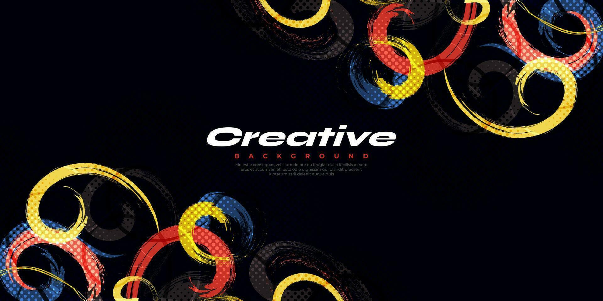 Abstract and Colorful Brush Background with Halftone Effect. Sport Banner. Brush Stroke Illustration. Scratch and Texture Elements For Design vector