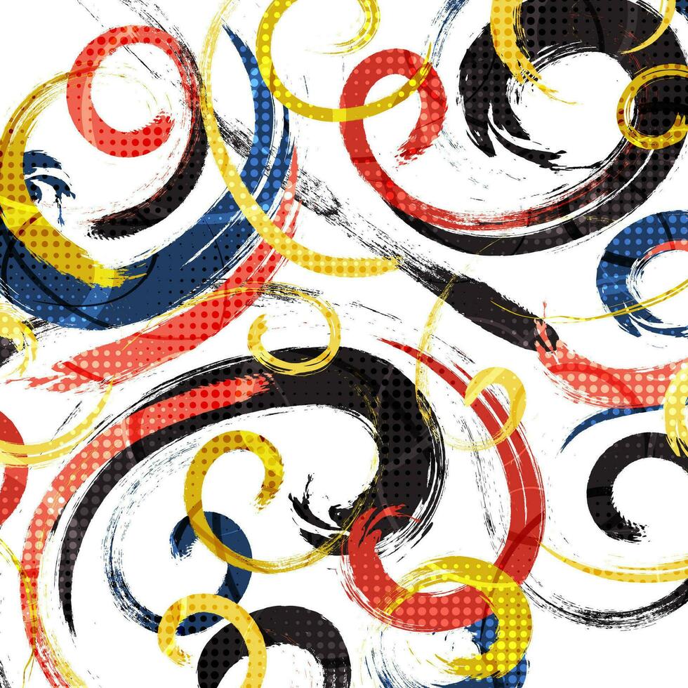 Abstract and Colorful Brush Background with Halftone Effect. Sport Banner. Brush Stroke Illustration. Scratch and Texture Elements For Design vector