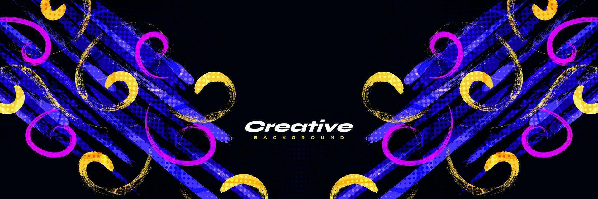 Abstract and Colorful Brush Background with Halftone Effect. Grunge Background. Brush Stroke Illustration for Banner, Poster, or Sports Background. Scratch and Texture Elements For Design vector