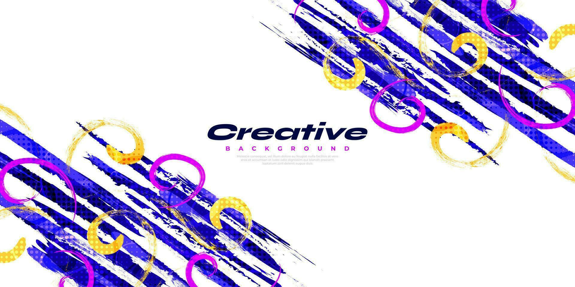 Abstract and Colorful Brush Background with Halftone Effect. Grunge Background. Brush Stroke Illustration for Banner, Poster, or Sports Background. Scratch and Texture Elements For Design vector