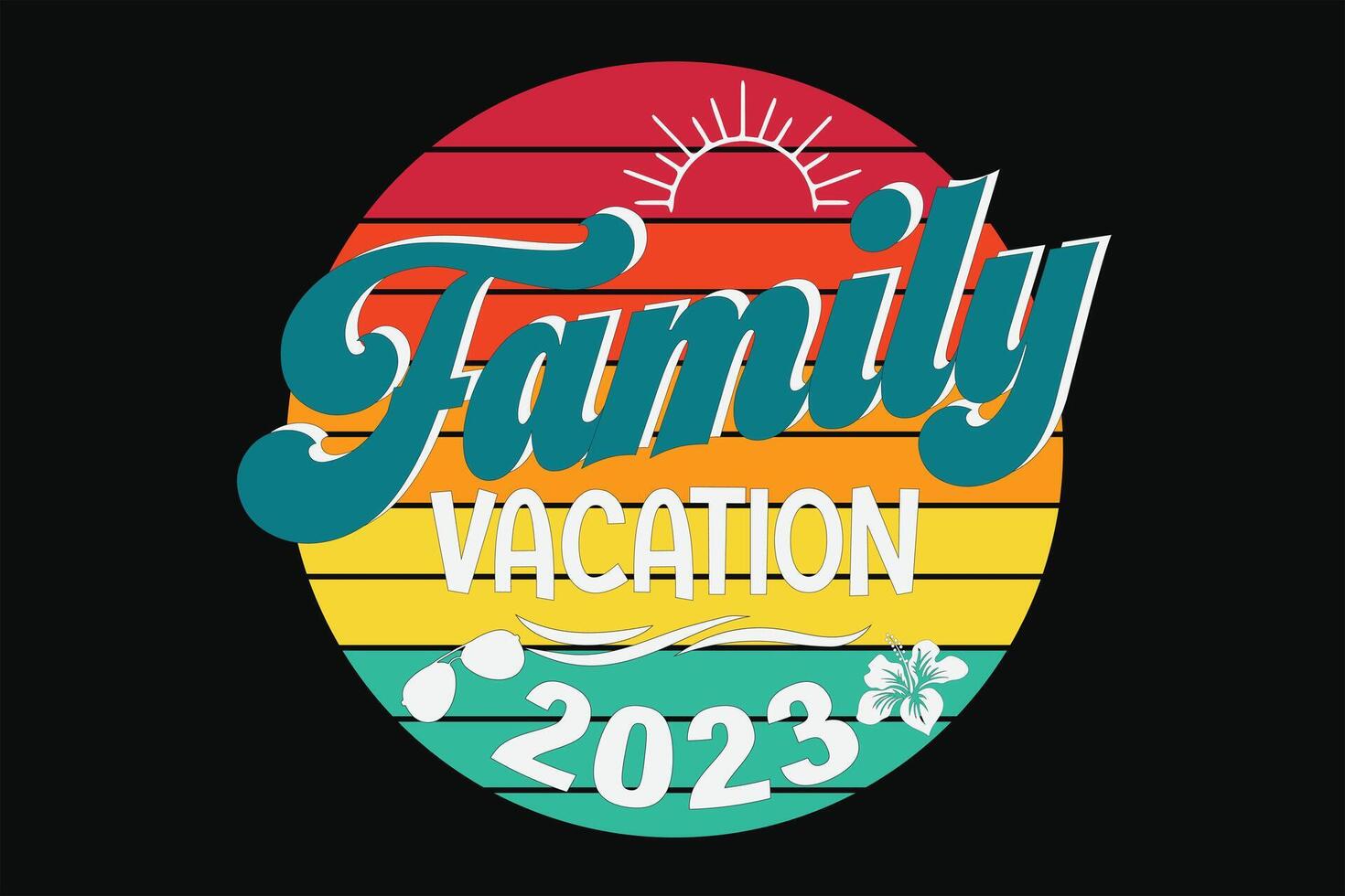 Family Vacation T-Shirt Design vector