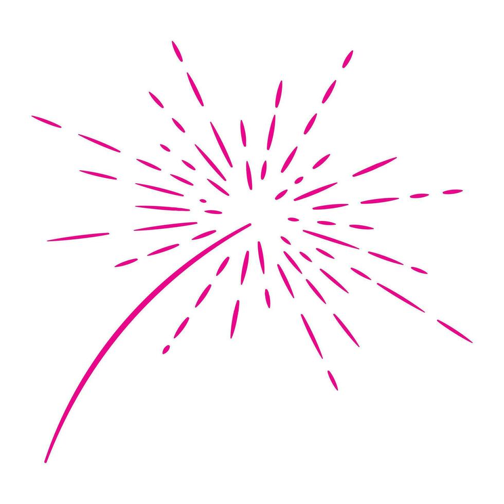 Cute pink fireworks explosion cartoon vector. fireworks mascot element set vector