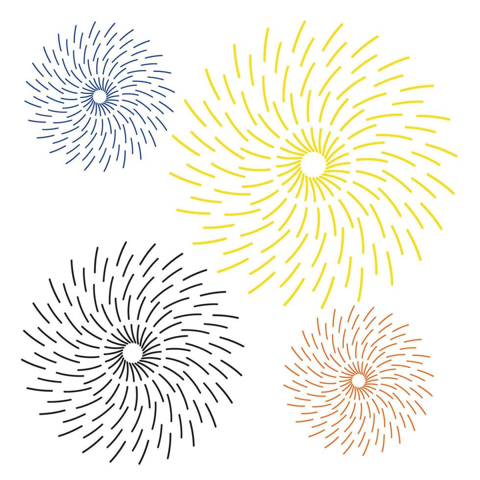 Awesome fireworks explosion vector cartoon set. fireworks mascot icon set