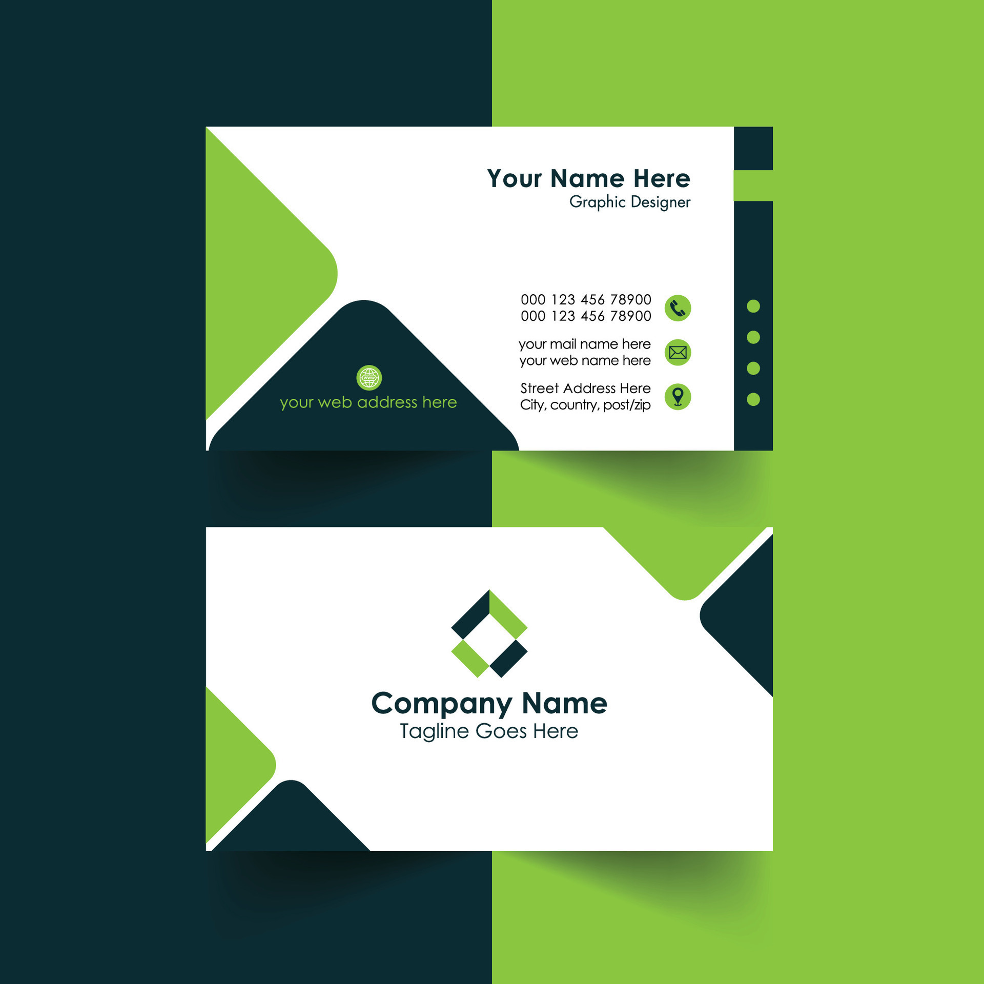 business card template, modern Creative business card design vector