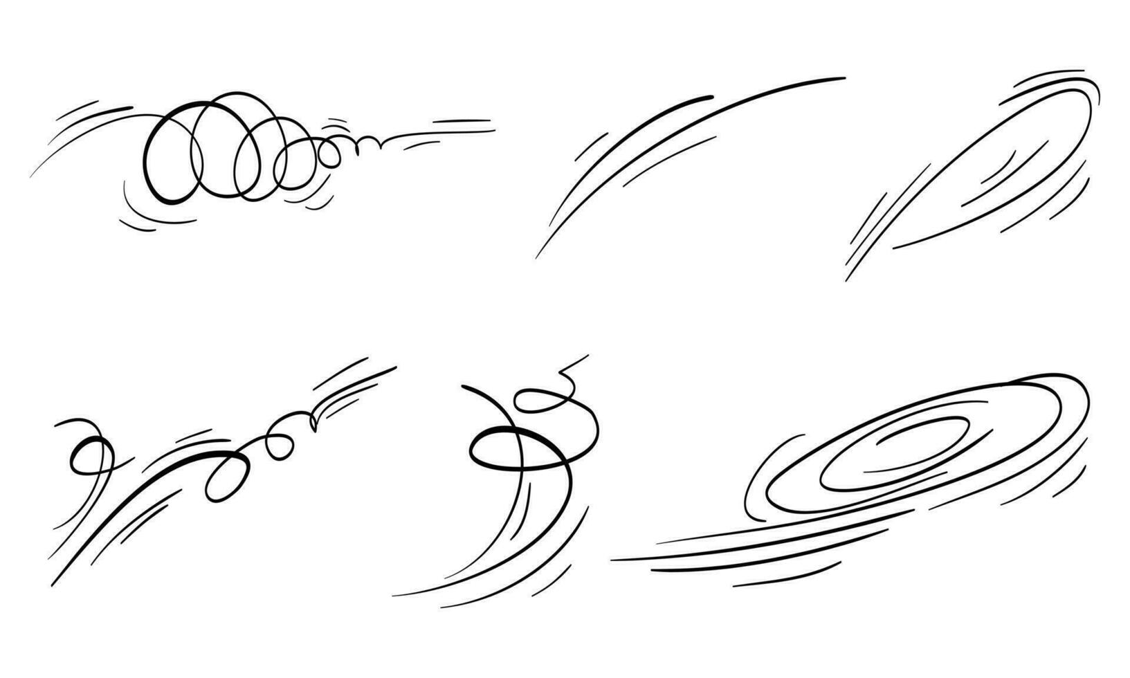 Doodle wind blow, gust design isolated on white background. vector hand drawn illustration